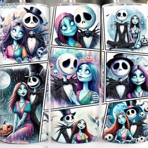 Jack and Sally 20oz stainless steel tumbler